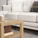 HOMCOM Coffee Table with Storage Shelf, Rectangular Centre Table, Natural