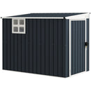 Outsunny 7.6 x 4ft Outdoor Garden Storage Shed with Window, Dark Grey
