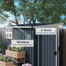 Outsunny 7.6 x 4ft Outdoor Garden Storage Shed with Window, Dark Grey