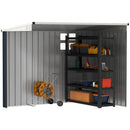 Outsunny 7.6 x 4ft Outdoor Garden Storage Shed with Window, Dark Grey