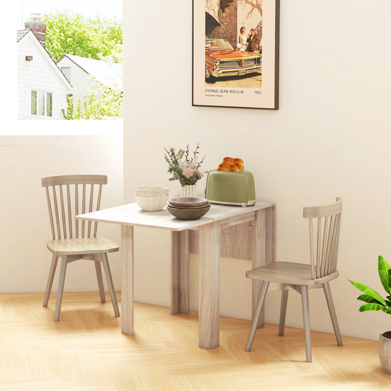 thumbnail image 2 of HOMCOM Folding Drop Leaf Dining Table - Extendable Kitchen Table For 2-4 People 2 of 4