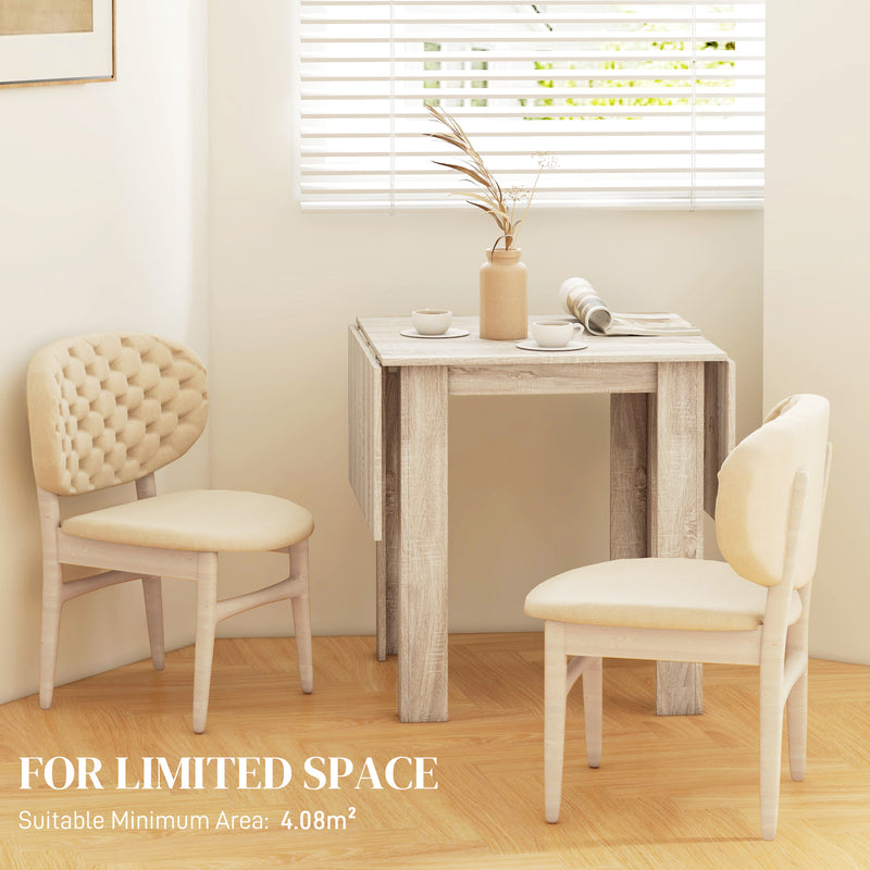 HOMCOM Folding Dining Table Extendable Kitchen Table Drop Leaf Table for 2-4