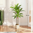 HOMCOM 90cm Lifelike Fake Tree With Bendable Trunks For Home Decor, Green