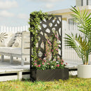 Outsunny Metal Raised Garden Bed with Trellis, Outdoor Planter Box