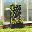 Outsunny Metal Raised Garden Bed with Trellis, Outdoor Planter Box