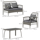 Outsunny 4 Piece Rattan Garden Furniture Set with Adjustable Back, Grey