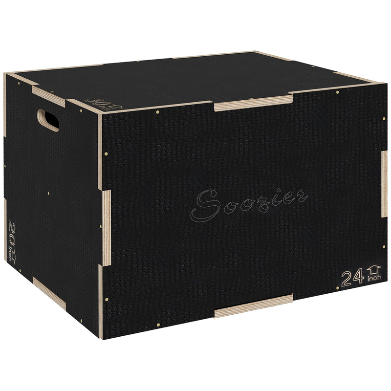SPORTNOW 41/51/61cm Pylometric Jump Box, Wooden Pylo Box for Home Gym