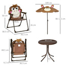 Outsunny Kids Table Chair set with Umbrella, Ages 3-6 Years - Brown