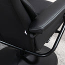 HOMCOM PU Leather Swivel Recliner Armchair with Ottoman, Black