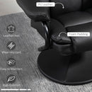 HOMCOM PU Leather Swivel Recliner Armchair with Ottoman, Black