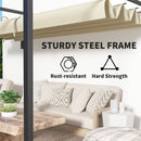 Outsunny 3 x 4m Wall Mounted Pergola with Retractable Roof, Khaki