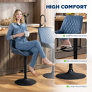 HOMCOM Bar Stools Set Of 2, Adjustable Bar Chairs 360 Degree Swivel Blue