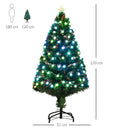 Christmas Time 4FT Pre-Lit Artificial Christmas Tree w/ Fibre Optic Led Light Xmas Decorations