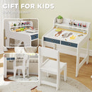 AIYAPLAY Art Table And Chair Set For Children With Drawers