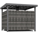 Outsunny Outdoor Rattan Coffee Table W/ Umbrella Hole Fit For Garden