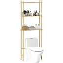 HOMCOM Bamboo Over Toilet Storage Unit with 3 Slatted Shelves, Natural