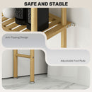 HOMCOM Bamboo Over Toilet Storage Unit with 3 Slatted Shelves, Natural