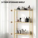 HOMCOM Bamboo Over Toilet Storage Unit with 3 Slatted Shelves, Natural