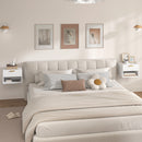 HOMCOM Floating Nightstands Set of 2, Modern Wall Mounted Bedside Tables