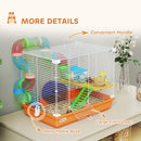 Pawhut 2 Tier Hamster Cage Small Animal House W/ Exercise Wheels Tunnel