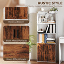 HOMCOM 5-Tier Bookcase, Tall Bookshelf with Adjustable Shelf, Rustic Brown