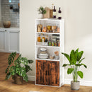 HOMCOM 5-Tier Bookcase, Tall Bookshelf with Adjustable Shelf, Rustic Brown