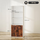 HOMCOM 5-Tier Bookcase, Tall Bookshelf with Adjustable Shelf, Rustic Brown