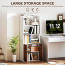 HOMCOM 5-Tier Bookcase, Tall Bookshelf with Adjustable Shelf, Rustic Brown