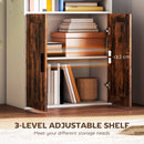 HOMCOM 5-Tier Bookcase, Tall Bookshelf with Adjustable Shelf, Rustic Brown
