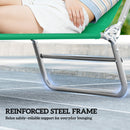Outsunny 2 Pieces Sun Loungers Foldable Reclining Chair, Dark Green