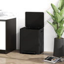 HOMCOM 2 X 25L Double Kitchen Bin, Pedal Bin With Soft-Close Lid