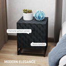 HOMCOM Bedside Table Set of 2, Nightstand with 2 Drawers, Steel Legs