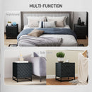 HOMCOM Bedside Table Set of 2, Nightstand with 2 Drawers, Steel Legs