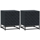 HOMCOM Bedside Table Set of 2, Nightstand with 2 Drawers, Steel Legs