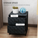 HOMCOM Bedside Table Set of 2, Nightstand with 2 Drawers, Steel Legs