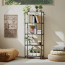 HOMCOM Industrial Bookshelf, Freestanding Bookcase, Dark Grey and Black
