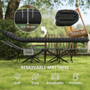 Outsunny Camping Cot For Adults With Mattress, Folding Bed, Black
