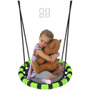 AIYAPLAY Kid Nest Swing Seat, 100cm Diameter Round Saucer Swing Set, Black