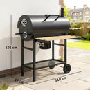Outsunny Charcoal Grill, Charcoal BBQ Grill With Foldable Shelves