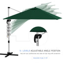 Outsunny 3 x 3(m) Cantilever Roma Parasol Garden Umbrella with Cross Base Green