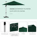 Outsunny 3 x 3(m) Cantilever Roma Parasol Garden Umbrella with Cross Base Green