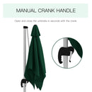 Outsunny 3 x 3(m) Cantilever Roma Parasol Garden Umbrella with Cross Base Green