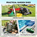 Outsunny Lean To Garden Shed, Plastic Tool Storage House W/ Lockable Door