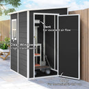 Outsunny Lean To Garden Shed, Plastic Tool Storage House W/ Lockable Door