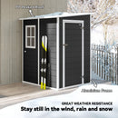 Outsunny Lean To Garden Shed, Plastic Tool Storage House W/ Lockable Door