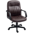 HOMCOM PU Leather Office Chair Swivel Home Computer Desk Chair, Dark Brown
