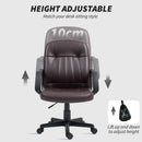 HOMCOM PU Leather Office Chair Swivel Home Computer Desk Chair, Dark Brown