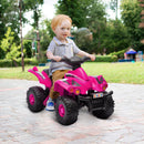 AIYAPLAY 6V Kids Electric Quad Bike With Music, Forward Function - Pink/Black