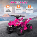 AIYAPLAY 6V Kids Electric Quad Bike With Music, Forward Function - Pink/Black