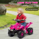 AIYAPLAY 6V Kids Electric Quad Bike With Music, Forward Function - Pink/Black